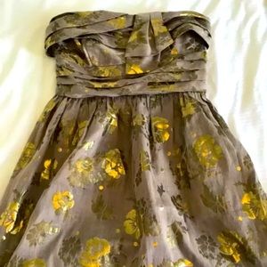 NWOT Juicy Couture Gold Floral Mini Dress 2
